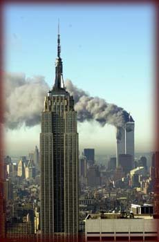 The attack on the World Trade Center, from the New York skyline