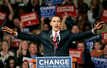 Presidential candidate Barak Obama