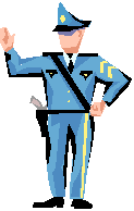 -Cartoon cop in a blue uniform