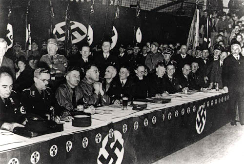 The 'German Christians' desire to achieve absolute organizational and ideological conformity between the Protestant church and the National Socialist state. Following their triumphant success in the Protestant church elections in July 1933 and the election of Ludwig Mller to the office of Reich bishop, they feel they have reached the zenith of their power over church policy in the autumn of 1933. Yet the meeting of the Greater Berlin Gau of the 'German Christians' in November 1933 marks a turning point in the church's internal conflict. The opponents of the 'German Christians' band together in the Pastors' Emergency Council and the Confessional Church.