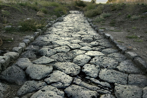 A restored Roman roadway