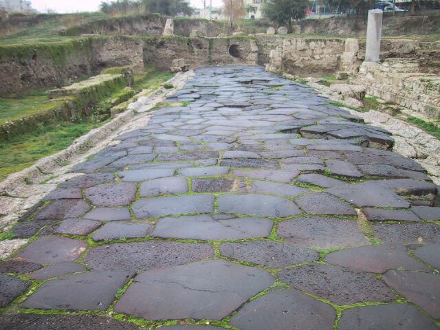 A restored Roman roadway